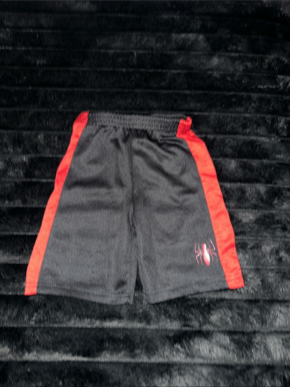 Boys Black and Red Athletic Shorts